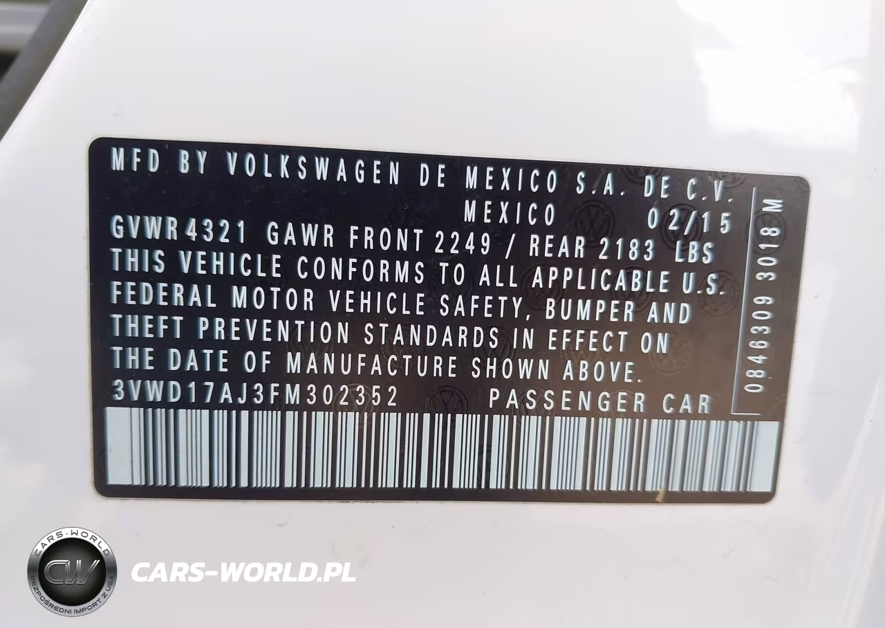 2015 Volkswagen Jetta 1.8T Se VIN:3VWD17AJ3FM302352 - 9