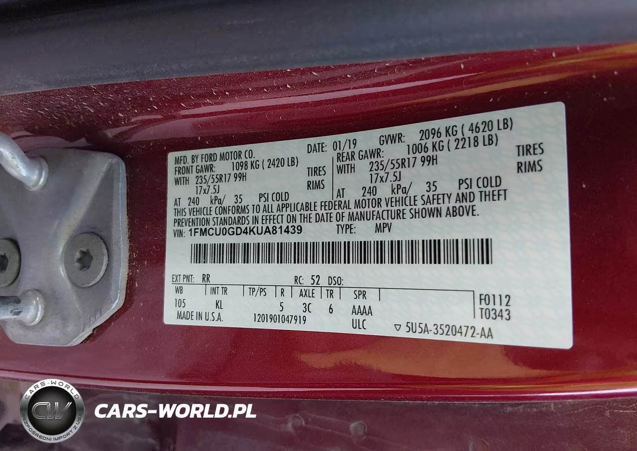 2019 Ford Escape Se VIN:1FMCU0GD4KUA81439 - 9