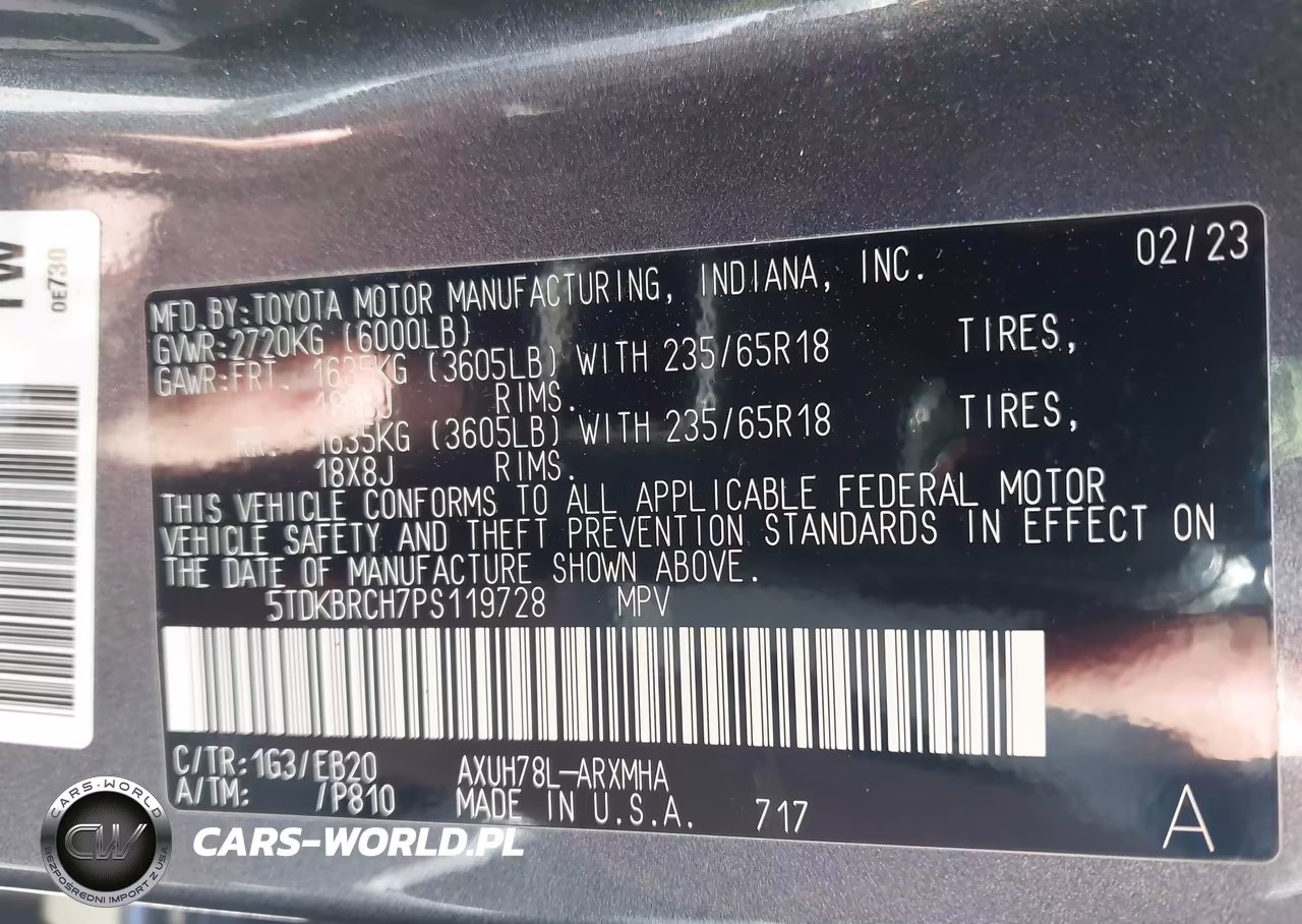 2023 Toyota Highlander Hybrid Xle VIN:5TDKBRCH7PS119728 - 9