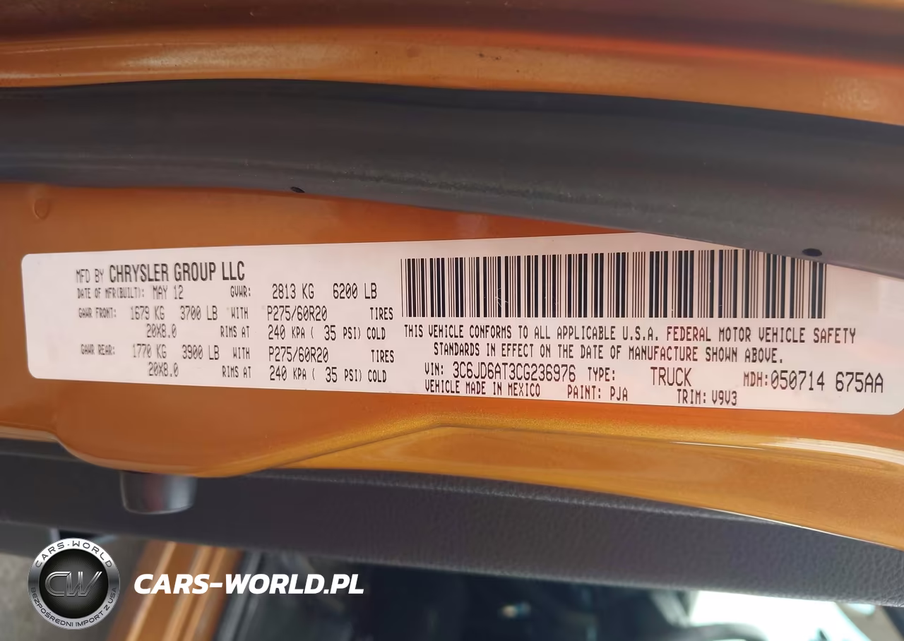 2012 Ram 1500 St VIN:3C6JD6AT3CG236976 - 9