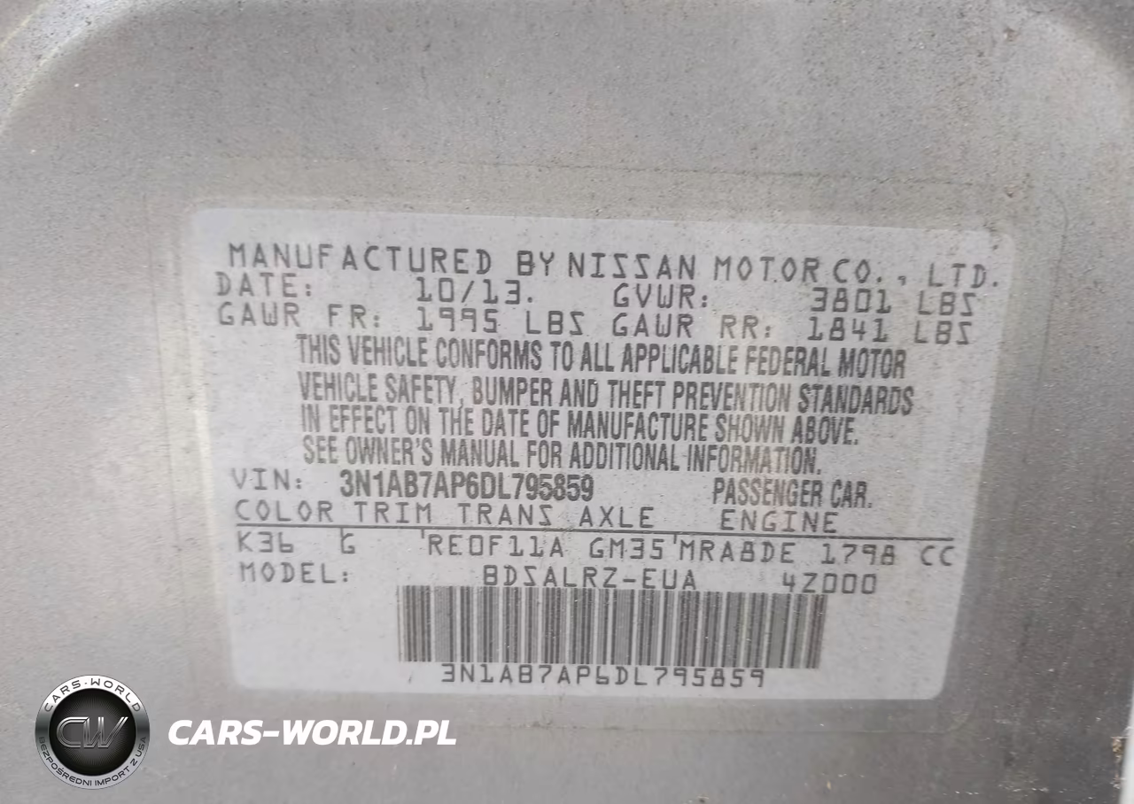 2013 Nissan Sentra Sr VIN:3N1AB7AP6DL795859 - 9