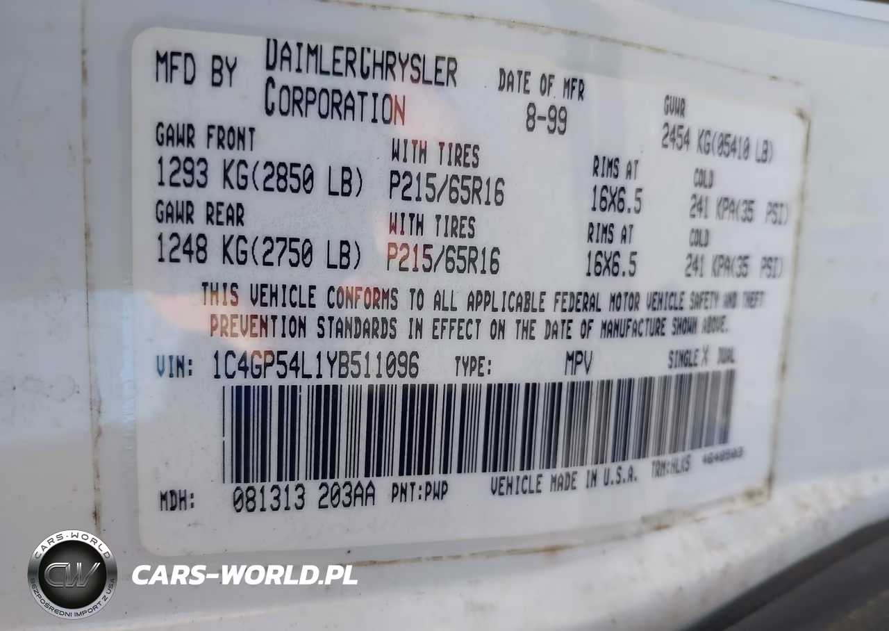 2000 Chrysler Town & Country Lxi VIN:1C4GP54L1YB511096 - 9