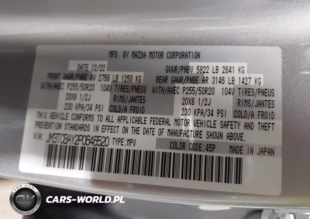 2023 Mazda Cx-9 Touring Plus VIN:JM3TCBAY2P0646520 - 9