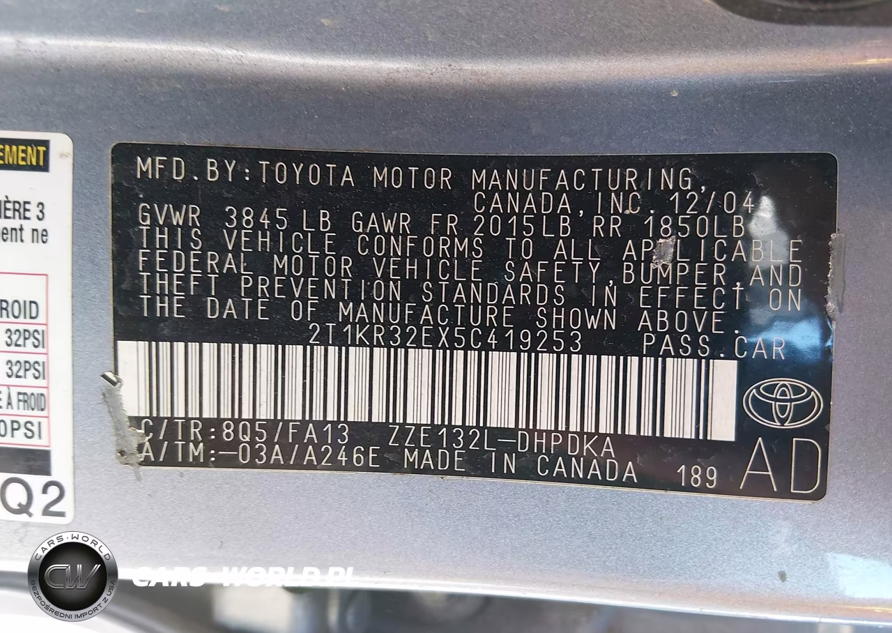 2005 Toyota Matrix VIN:2T1KR32EX5C419253 - 9