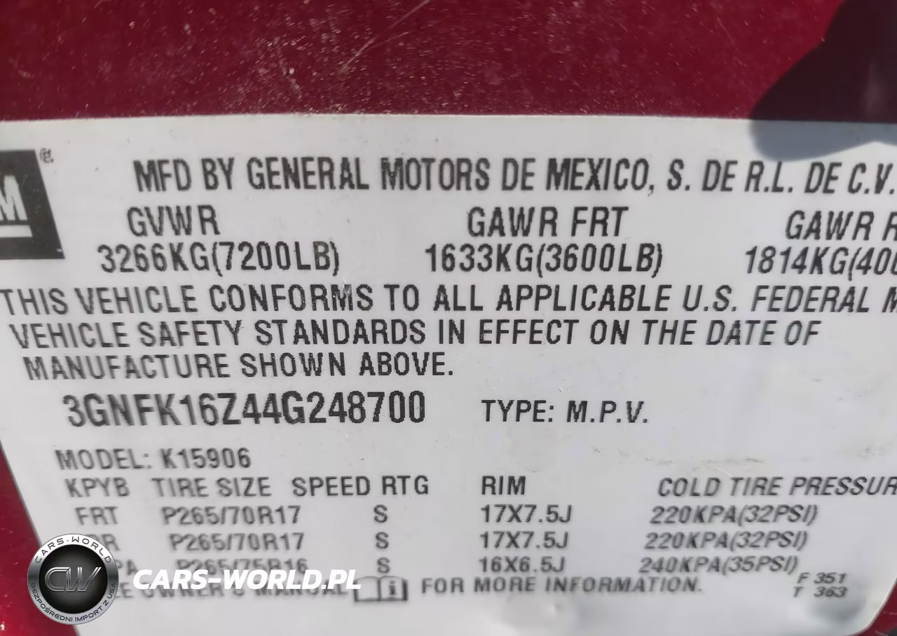 2004 Chevrolet Suburban 1500 Ls VIN:3GNFK16Z44G248700 - 9
