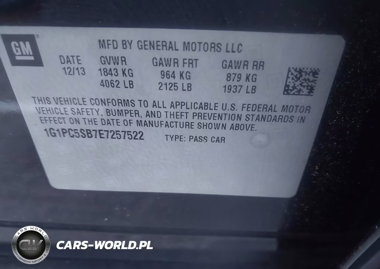 2014 Chevrolet Cruze 1Lt Auto VIN:1G1PC5SB7E7257522 - 9