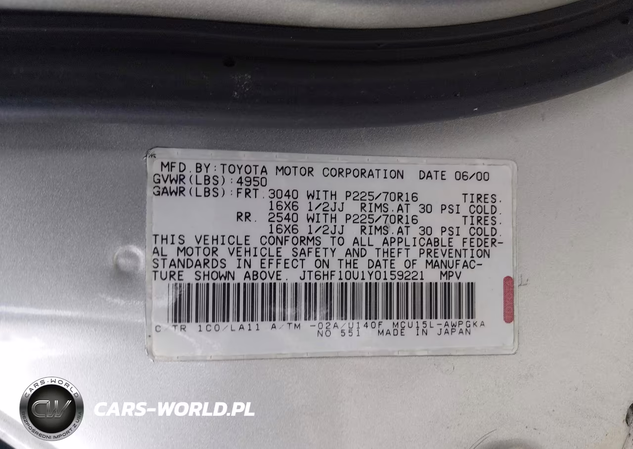 2000 Lexus Rx 300 VIN:JT6HF10U1Y0159221 - 9