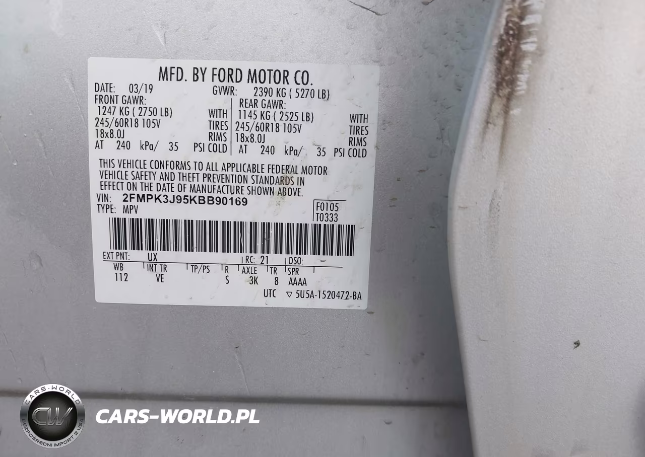 2019 Ford Edge Sel VIN:2FMPK3J95KBB90169 - 9