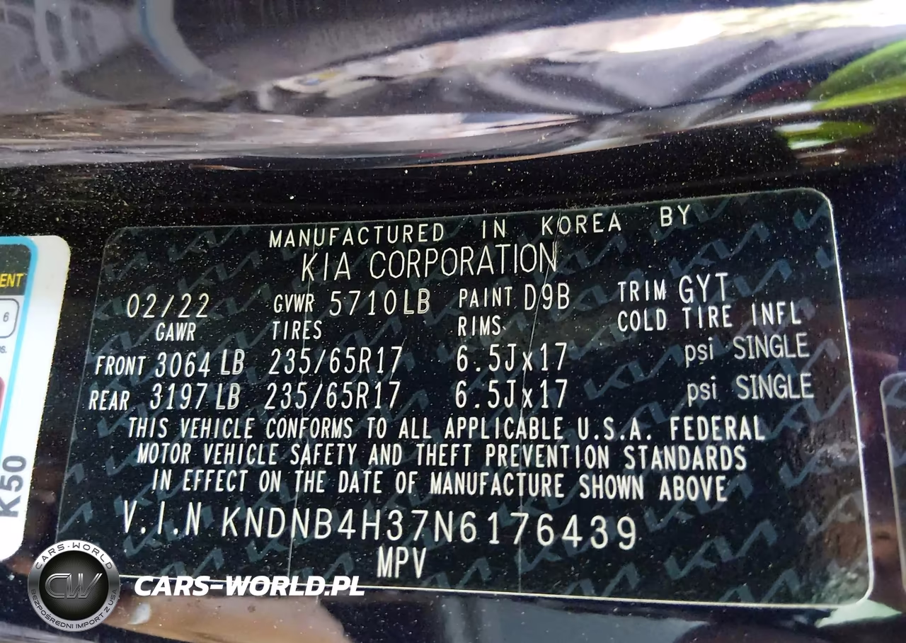 2022 Kia Carnival Mpv Lx Seat Package VIN:KNDNB4H37N6176439 - 9
