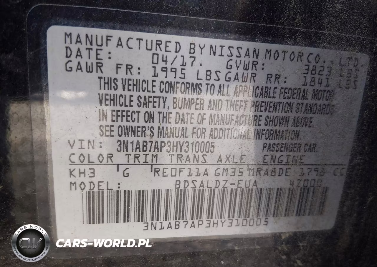 2017 Nissan Sentra Sv VIN:3N1AB7AP3HY310005 - 9