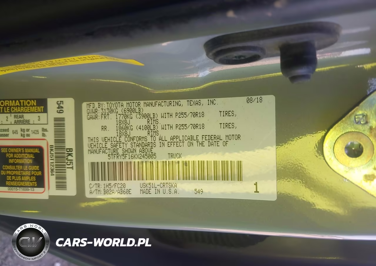 2019 Toyota Tundra Sr5 5.7L V8 VIN:5TFRY5F16KX245005 - 9