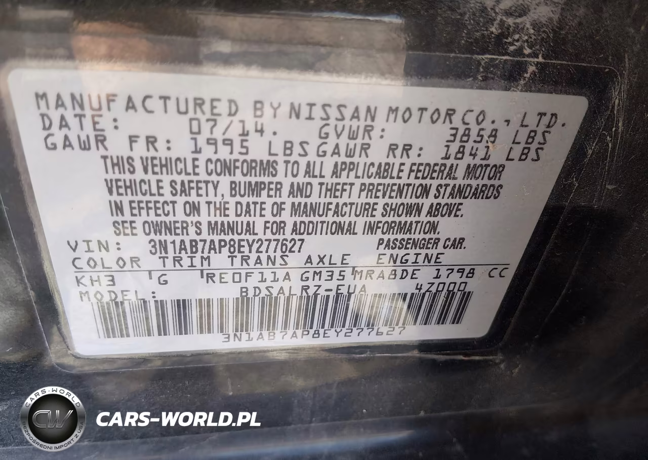 2014 Nissan Sentra Sr VIN:3N1AB7AP8EY277627 - 9