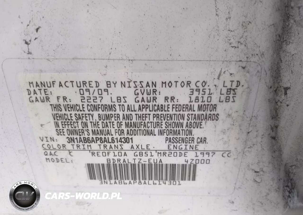 2010 Nissan Sentra 2.0S VIN:3N1AB6AP8AL614301 - 9