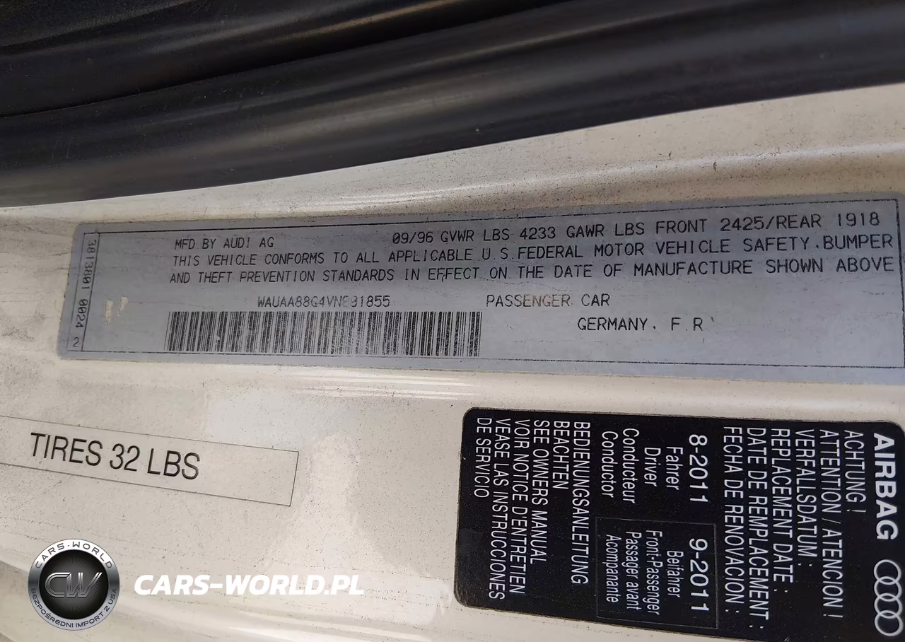 1997 Audi Cabriolet VIN:WAUAA88G4VN001855 - 9