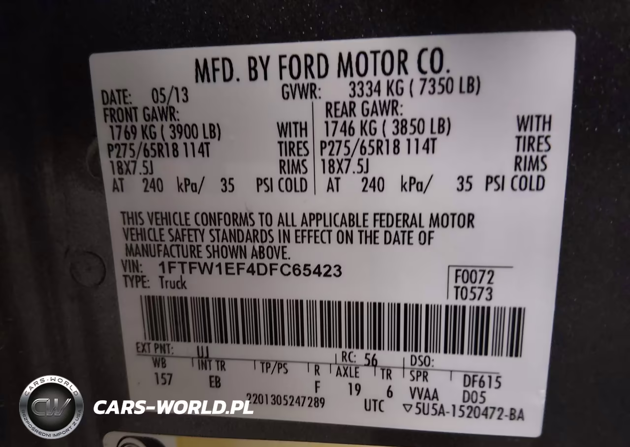 2013 Ford F-150 Lariat VIN:1FTFW1EF4DFC65423 - 9