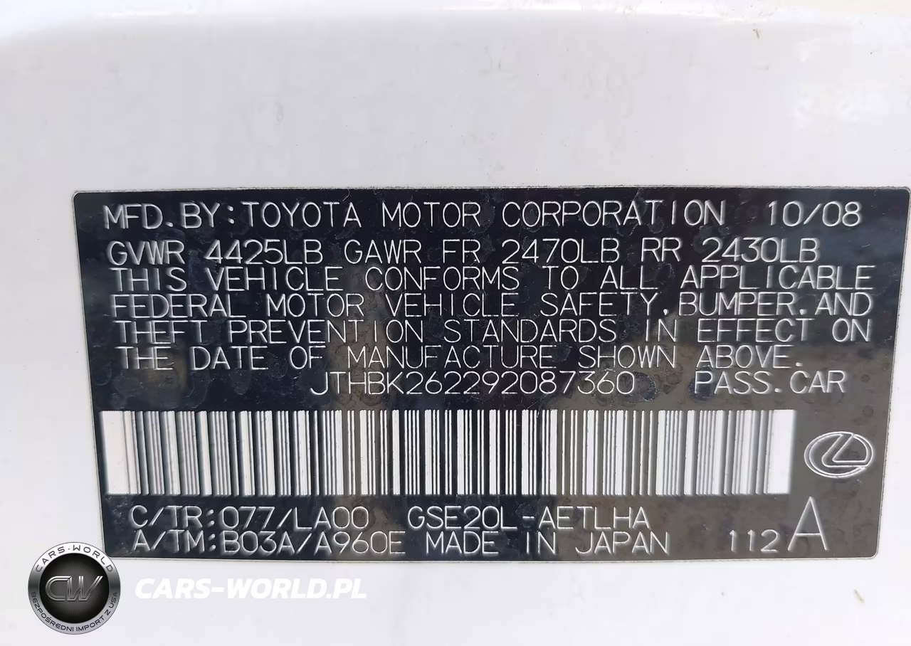 2009 Lexus Is 250 VIN:JTHBK262292087360 - 9