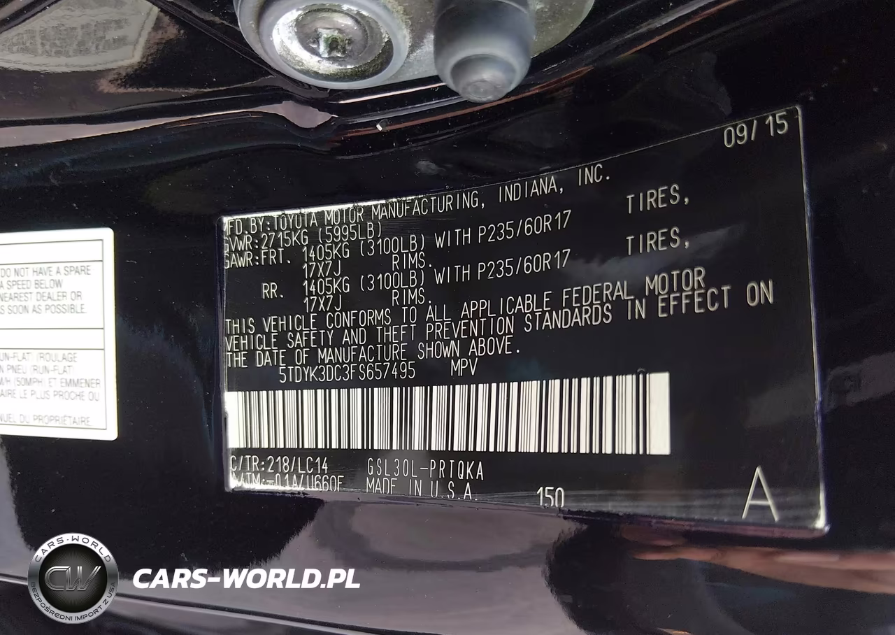 2015 Toyota Sienna Xle 8 Passenger VIN:5TDYK3DC3FS657495 - 9
