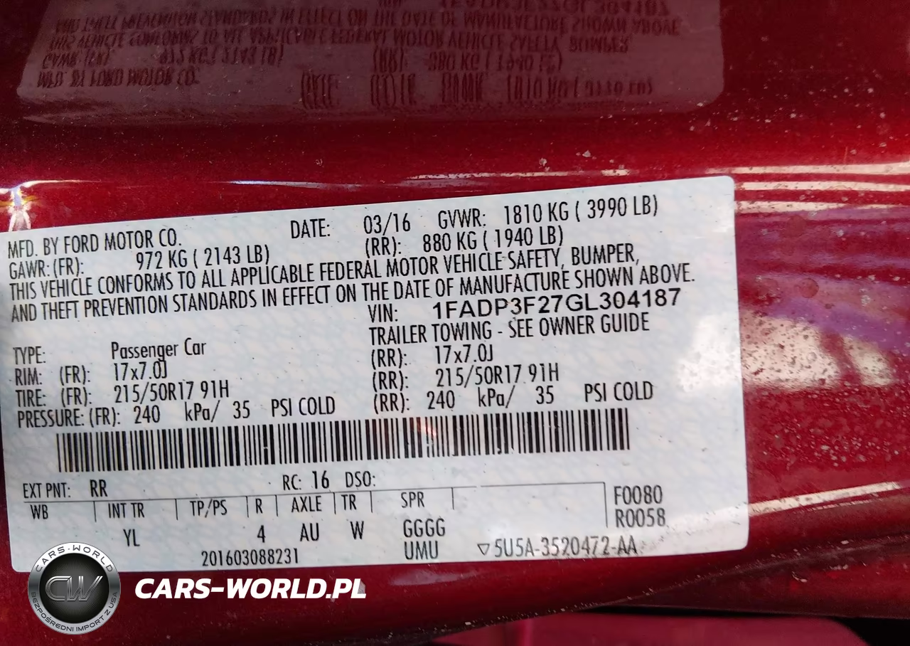2016 Ford Focus Se VIN:1FADP3F27GL304187 - 9