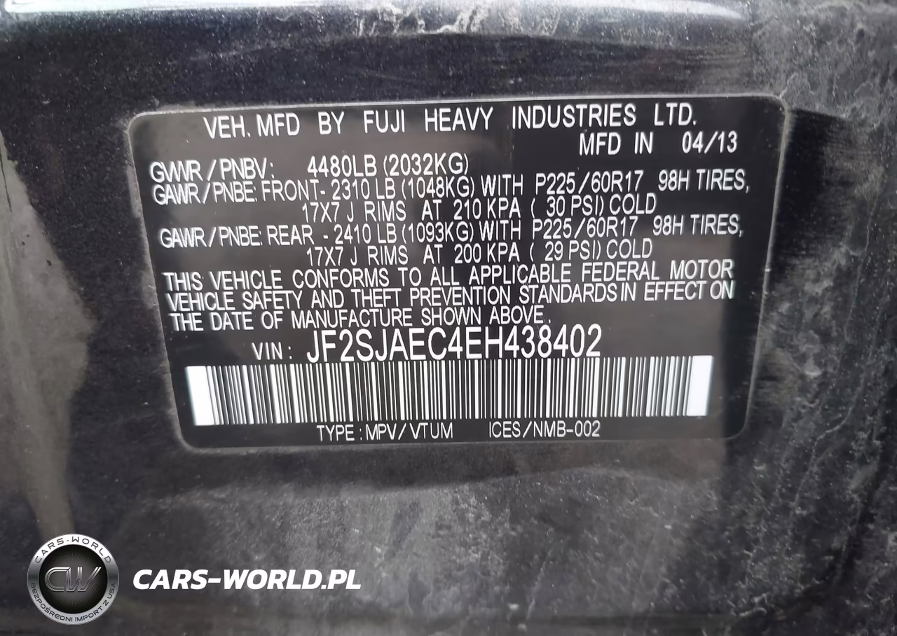 2014 Subaru Forester 2.5I Premium VIN:JF2SJAEC4EH438402 - 9