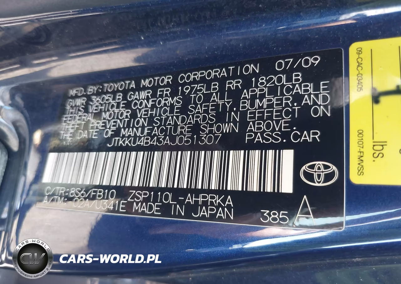 2010 Scion Xd VIN:JTKKU4B43AJ051307 - 9
