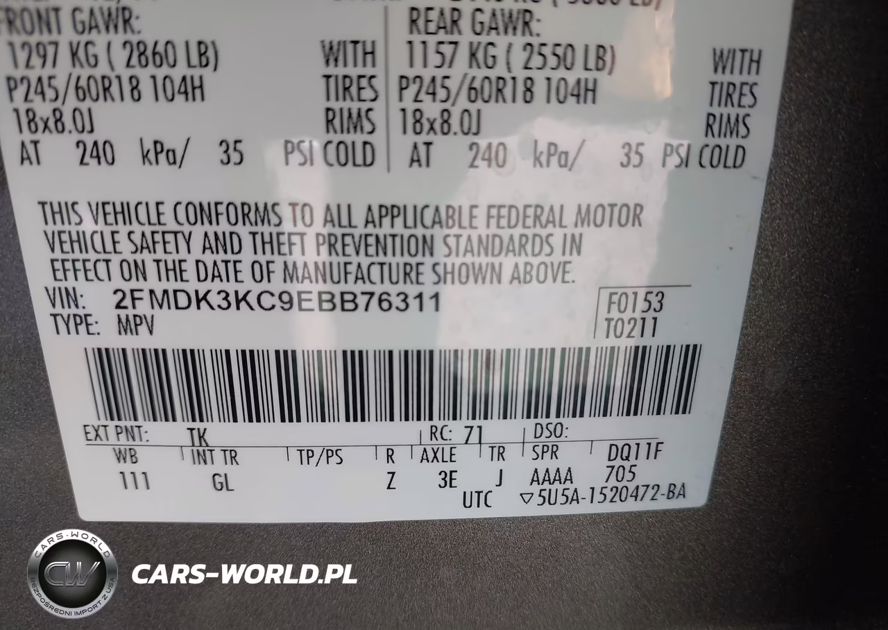 2014 Ford Edge Limited VIN:2FMDK3KC9EBB76311 - 9