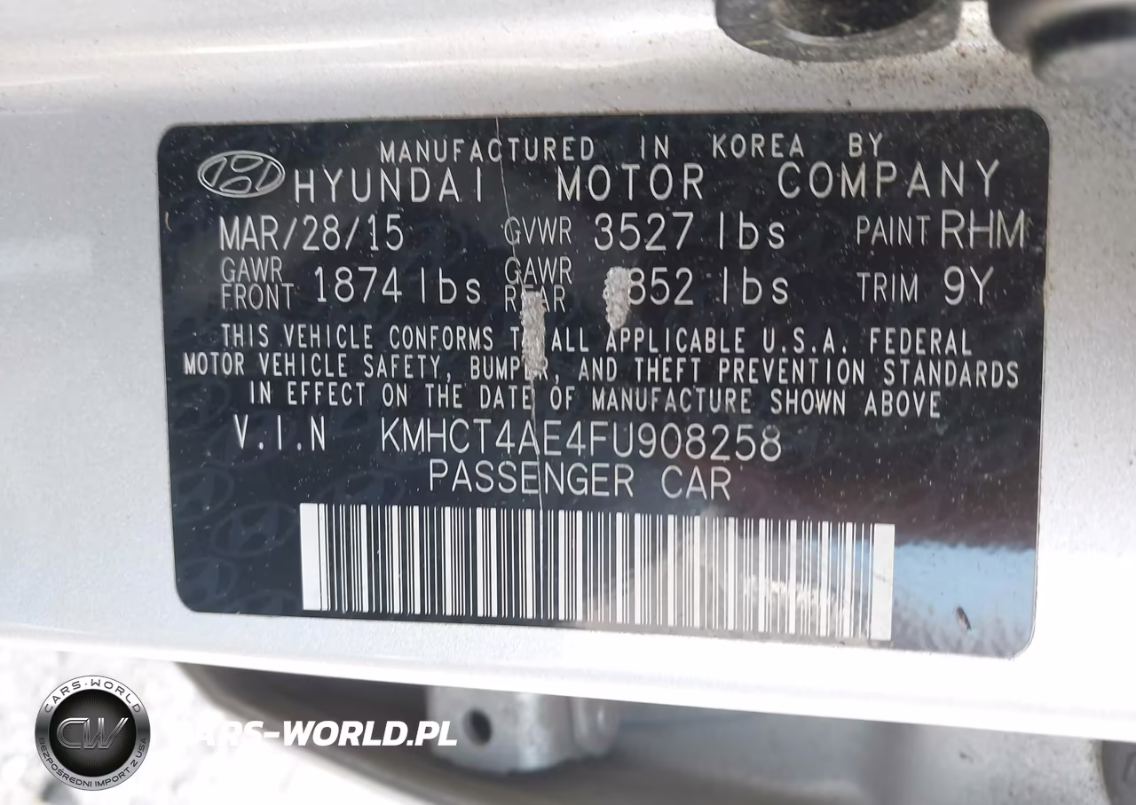 2015 Hyundai Accent Gls VIN:KMHCT4AE4FU908258 - 9