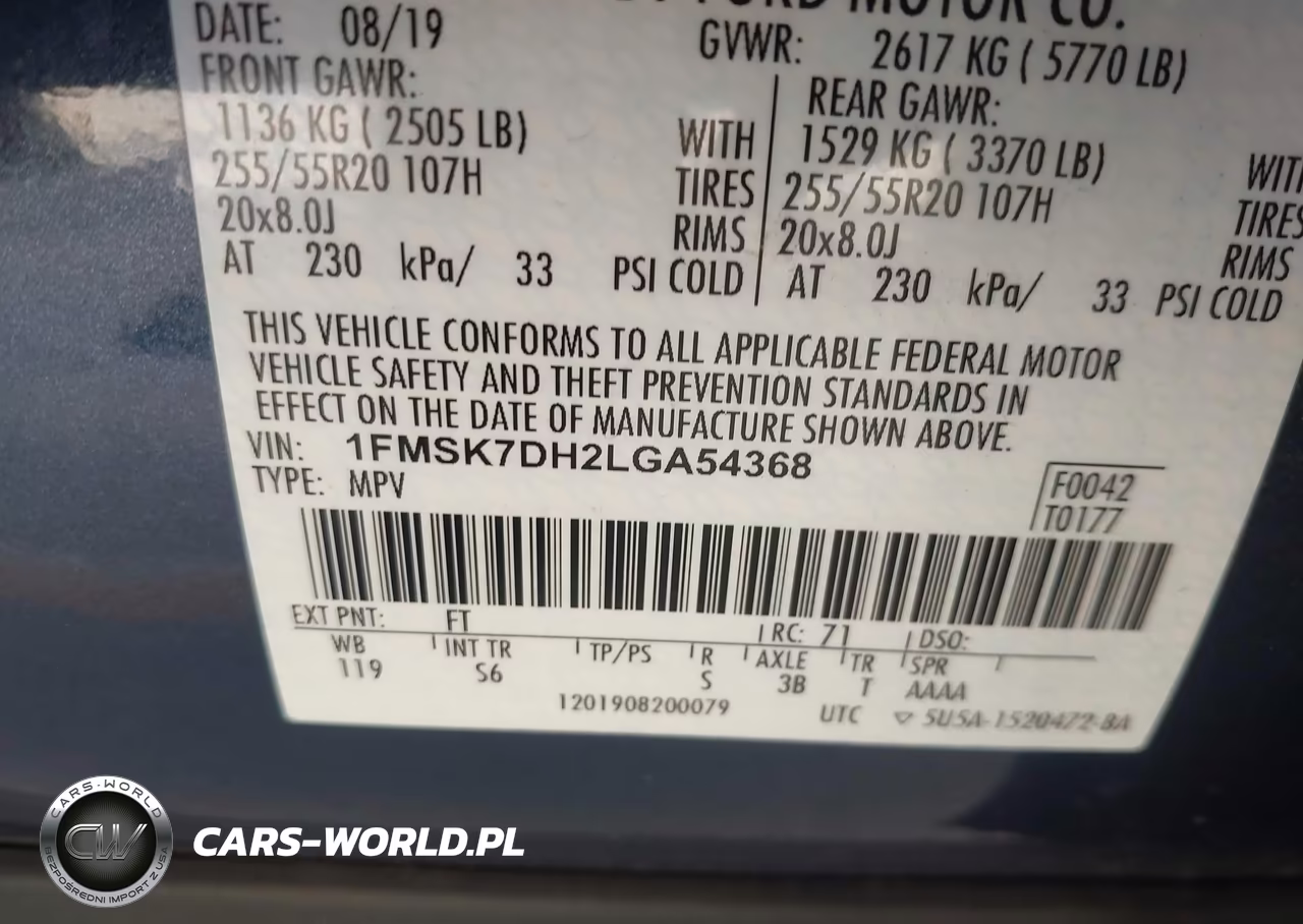 2020 Ford Explorer Xlt VIN:1FMSK7DH2LGA54368 - 9
