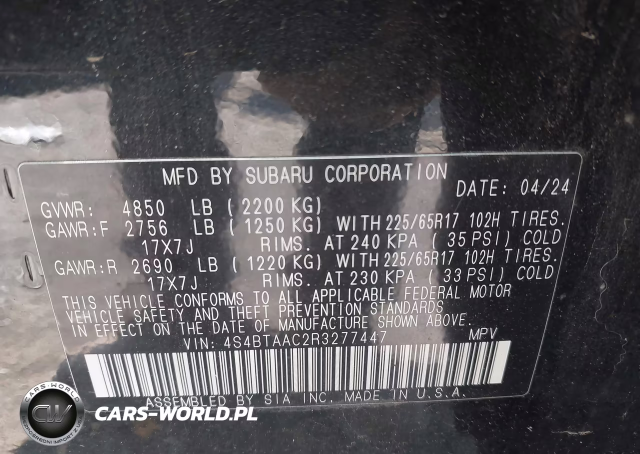 2024 Subaru Outback VIN:4S4BTAAC2R3277447 - 9