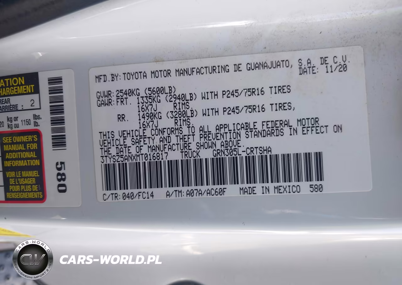 2021 Toyota Tacoma Sr5 V6 VIN:3TYSZ5ANXMT016817 - 9