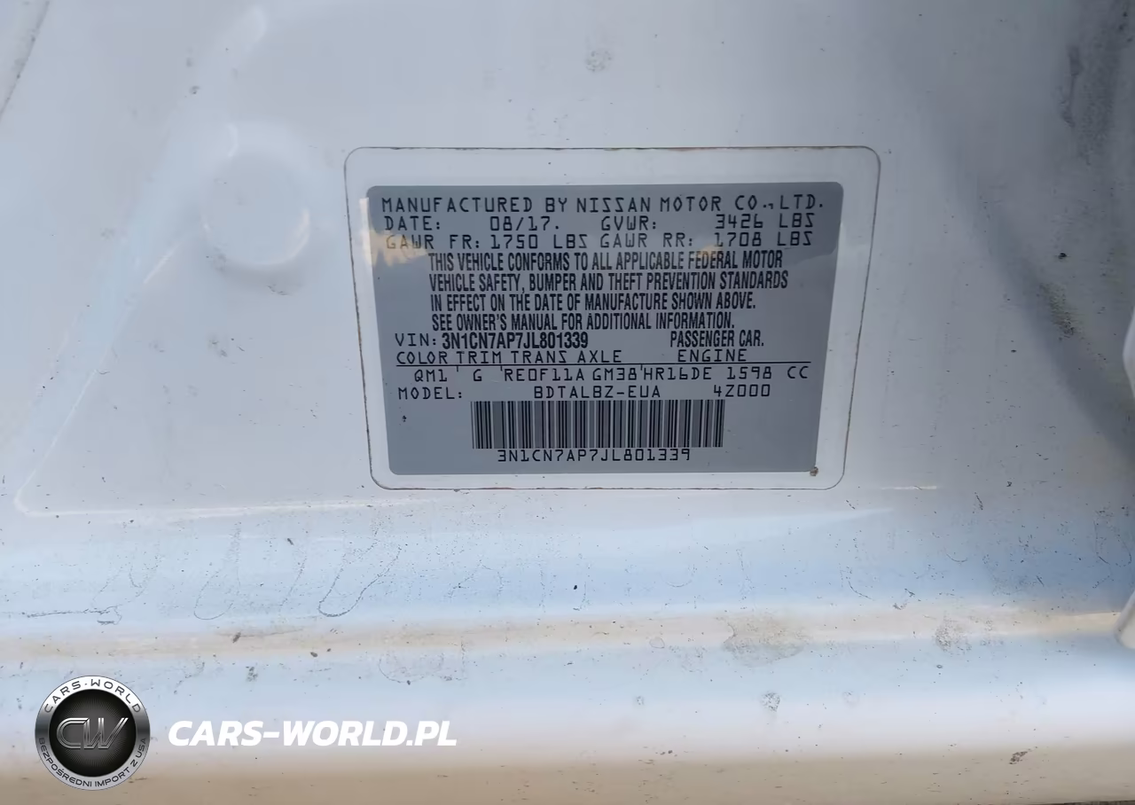 2018 Nissan Versa 1.6 Sv VIN:3N1CN7AP7JL801339 - 9