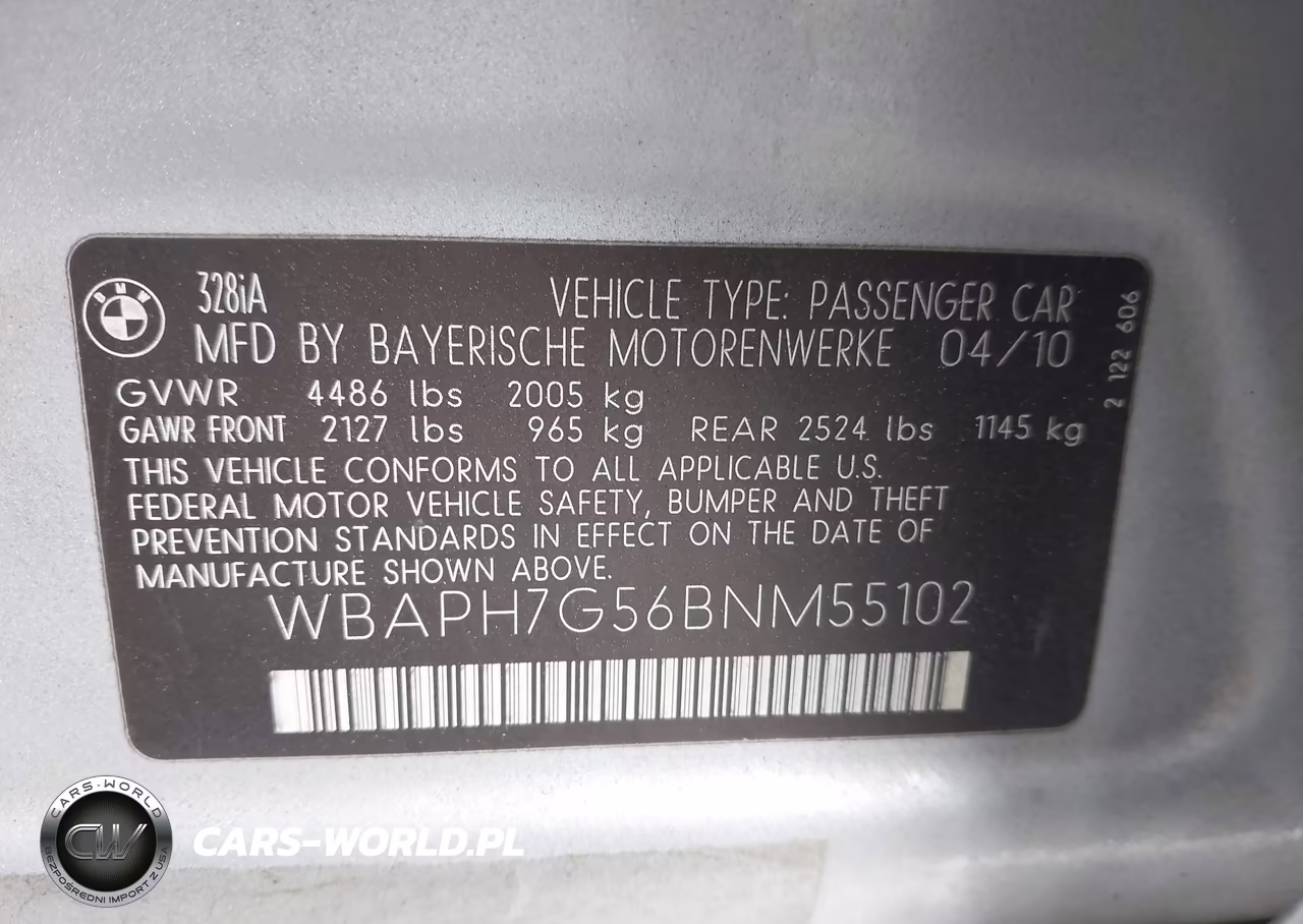 2011 BMW 328I VIN:WBAPH7G56BNM55102 - 9