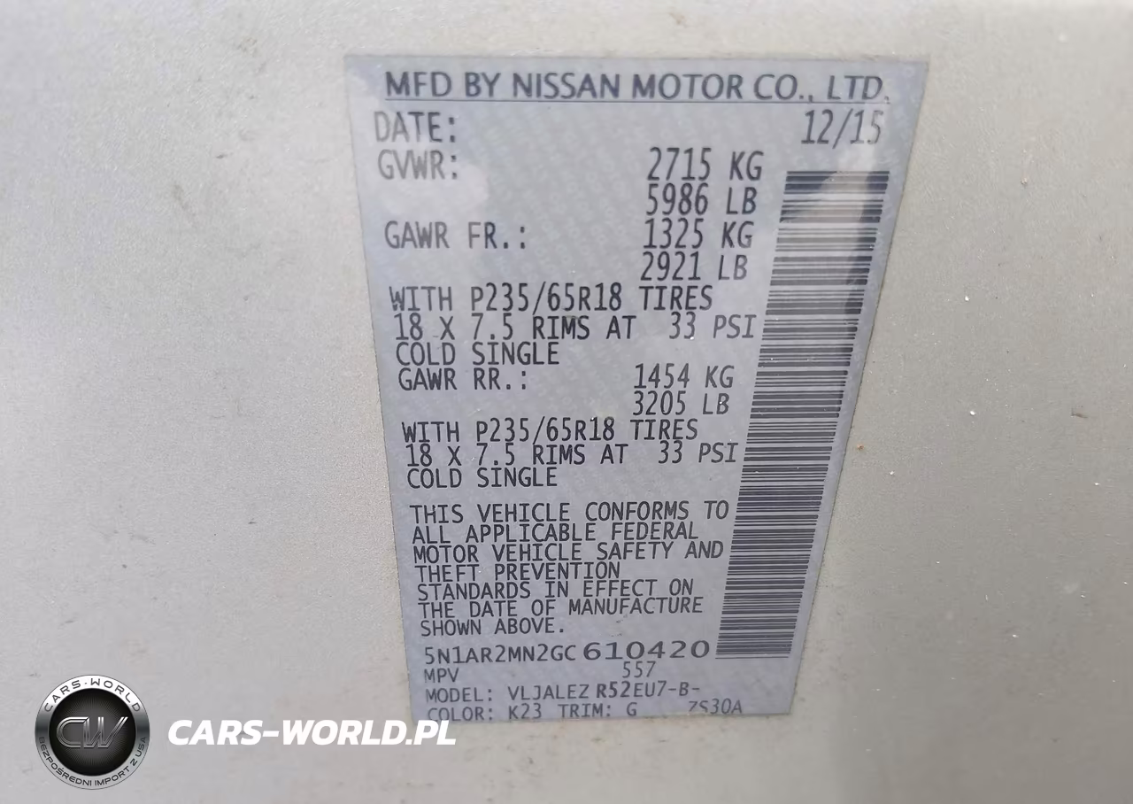 2016 Nissan Pathfinder Platinum-S-Sl-Sv VIN:5N1AR2MN2GC610420 - 9
