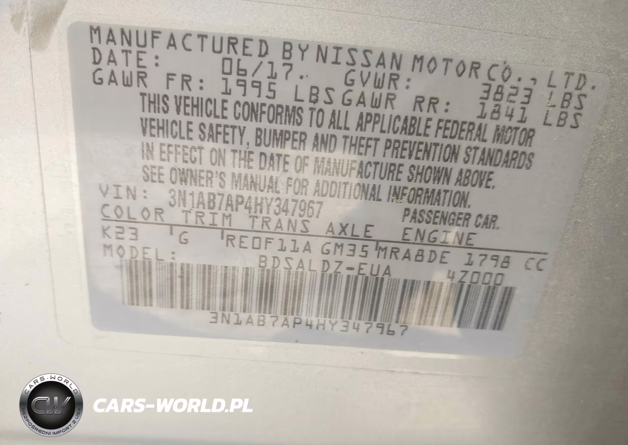 2017 Nissan Sentra Sv VIN:3N1AB7AP4HY347967 - 9