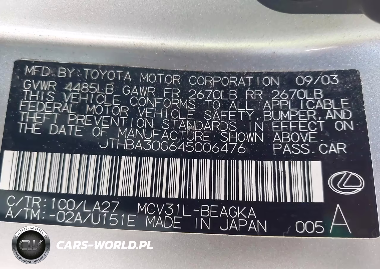 2004 Lexus Es 330 VIN:JTHBA30G645006476 - 9