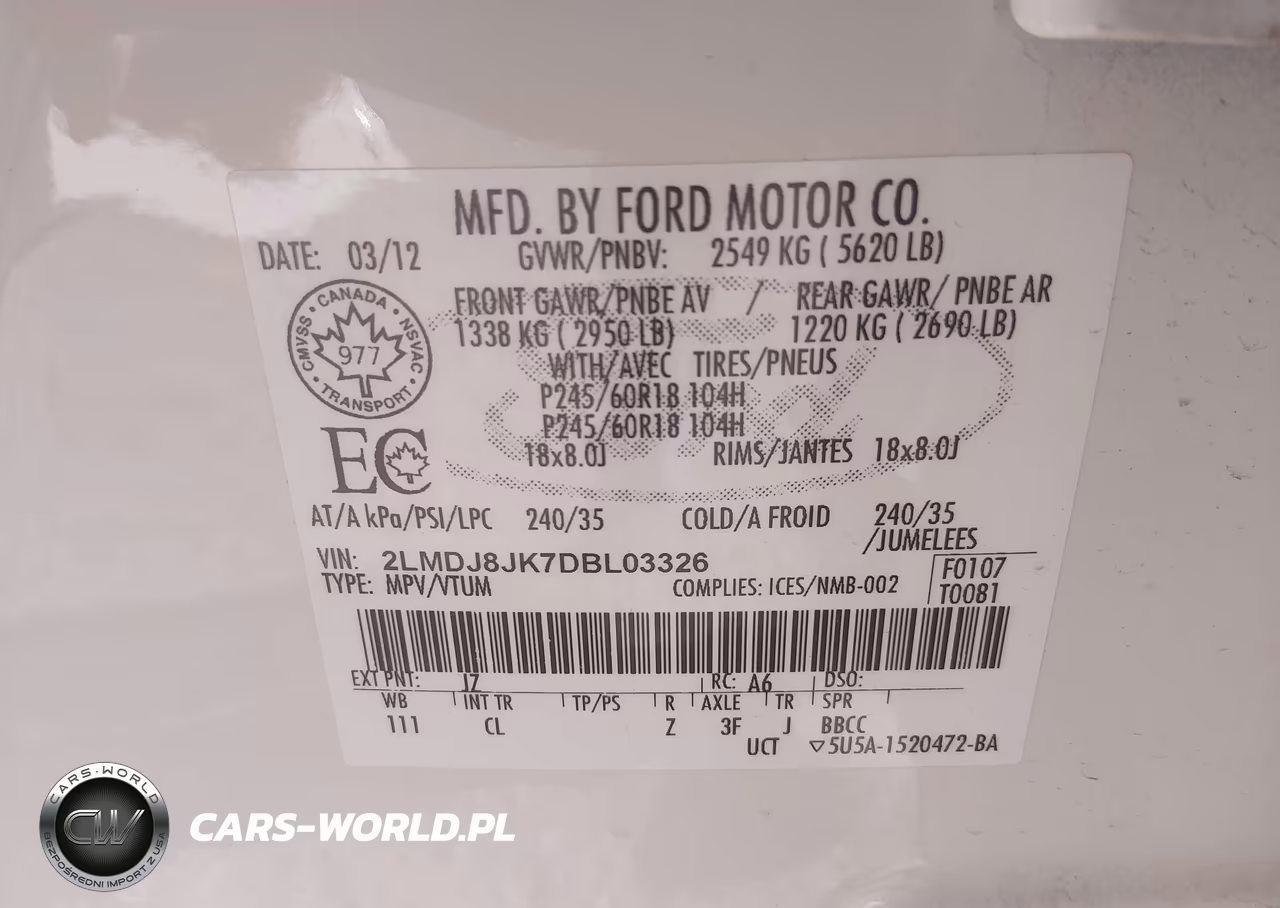 2013 Lincoln Mkx VIN:2LMDJ8JK7DBL03326 - 9