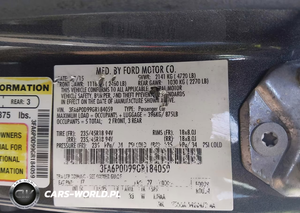 2016 Ford Fusion Titanium VIN:3FA6P0D99GR184059 - 9