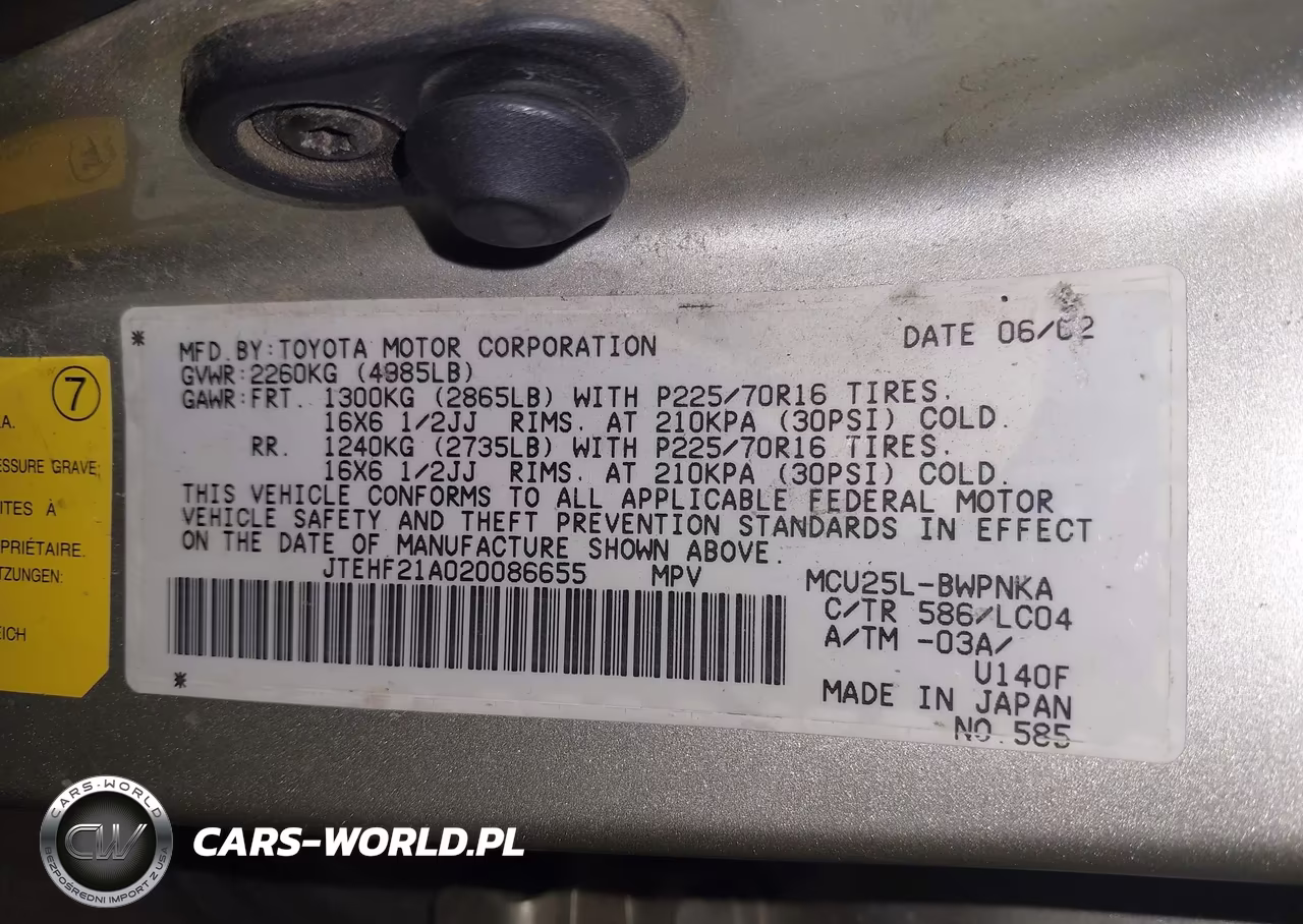 2002 Toyota Highlander Limited V6 VIN:JTEHF21A020086655 - 9