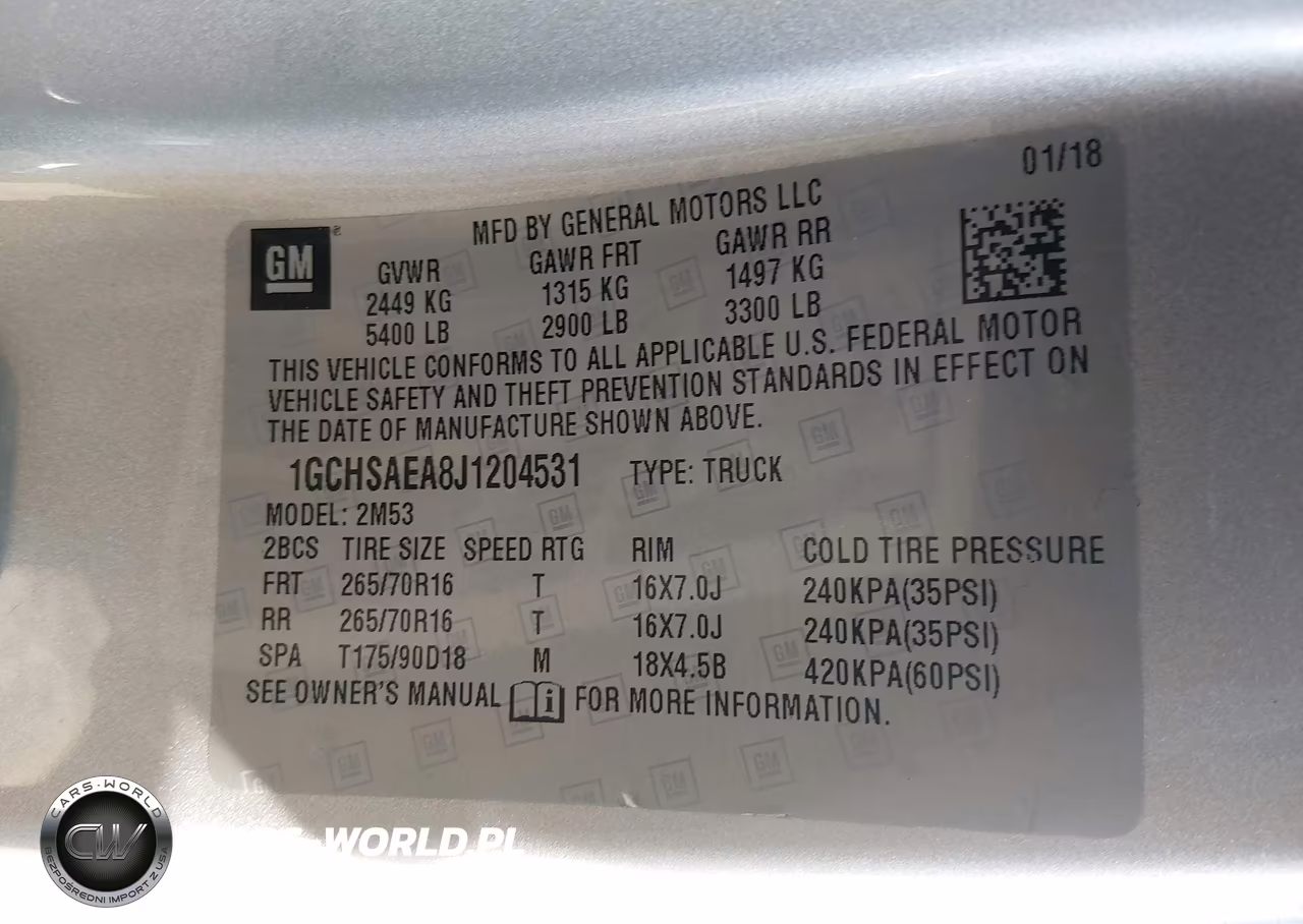 2018 Chevrolet Colorado VIN:1GCHSAEA8J1204531 - 9