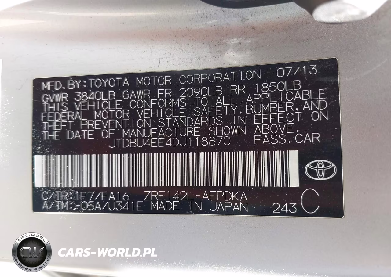 2013 Toyota Corolla L VIN:JTDBU4EE4DJ118870 - 9