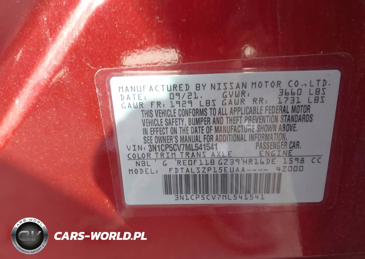 2021 Nissan Kicks Sv Xtronic Cvt VIN:3N1CP5CV7ML541541 - 9