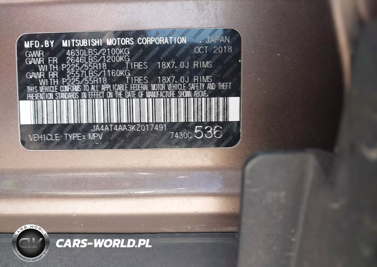 2019 Mitsubishi Eclipse Cross Le VIN:JA4AT4AA3KZ017491 - 9