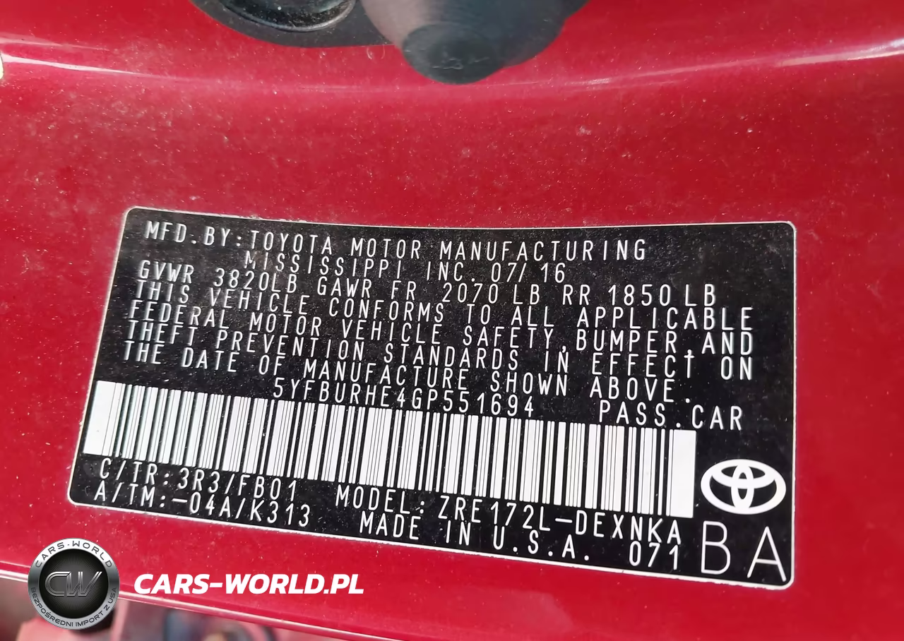 2016 Toyota Corolla Le VIN:5YFBURHE4GP551694 - 9