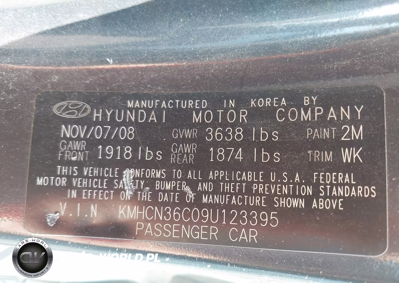 2009 Hyundai Accent Se VIN:KMHCN36C09U123395 - 9