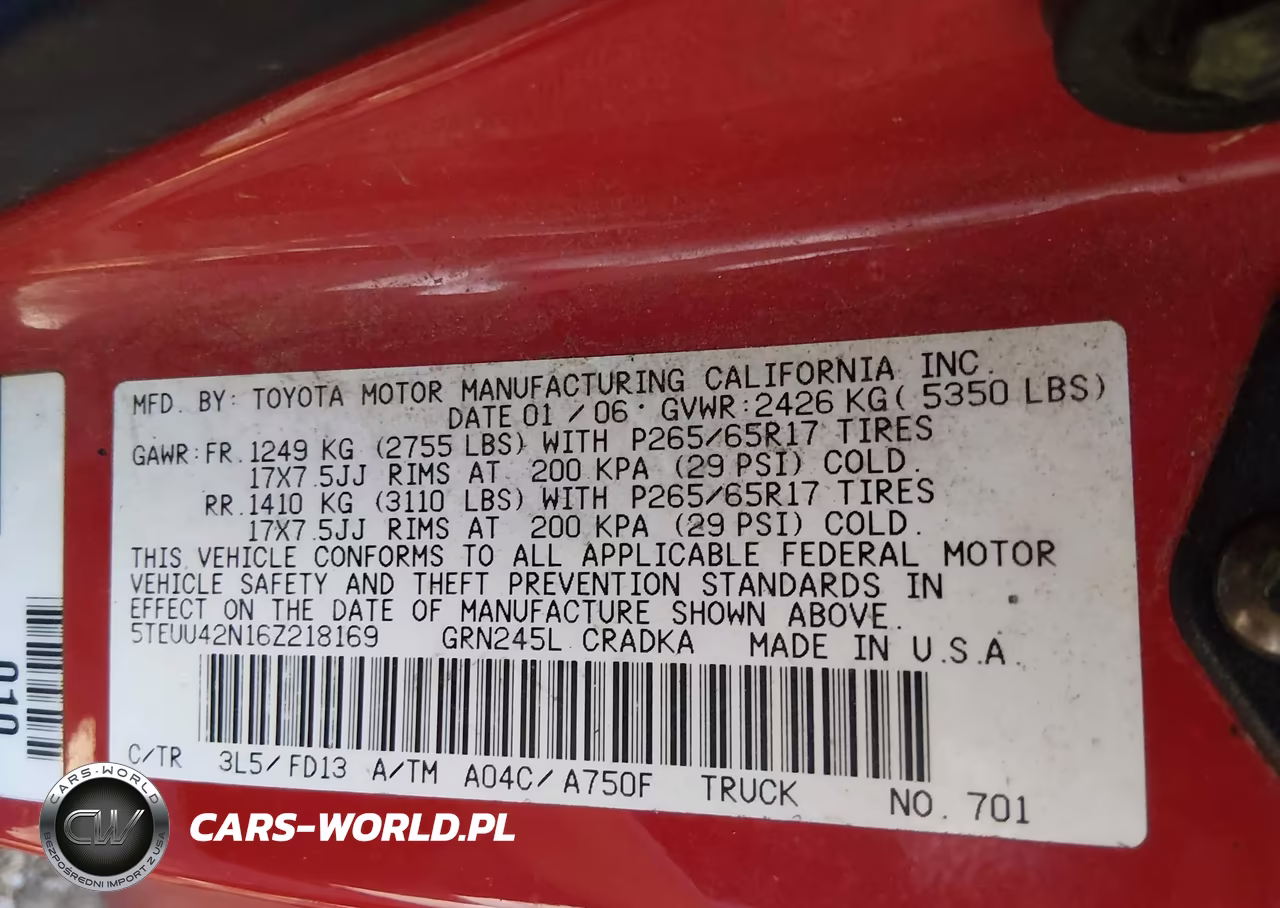 2006 Toyota Tacoma Base V6 VIN:5TEUU42N16Z218169 - 9