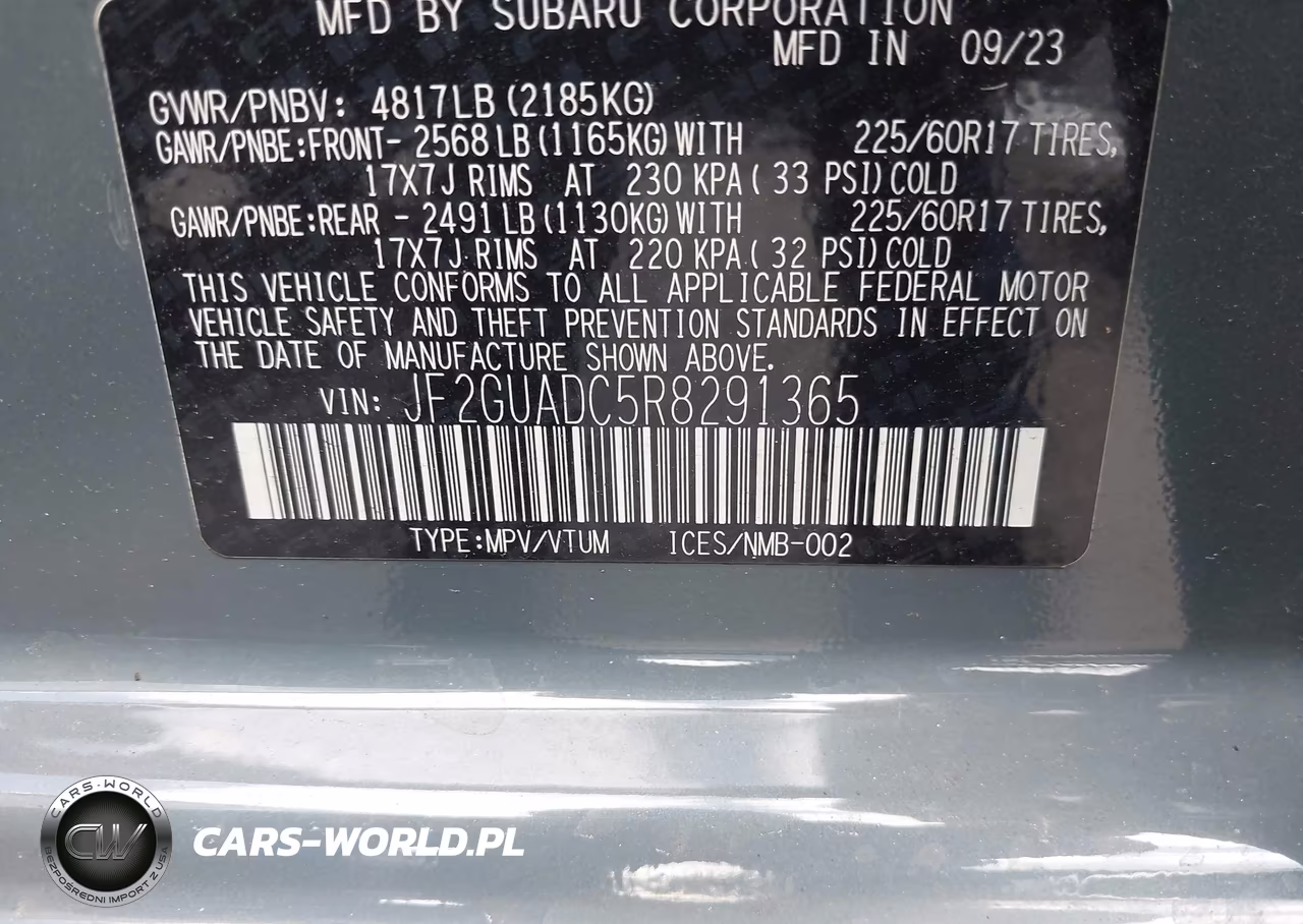 2024 Subaru Crosstrek Premium VIN:JF2GUADC5R8291365 - 9