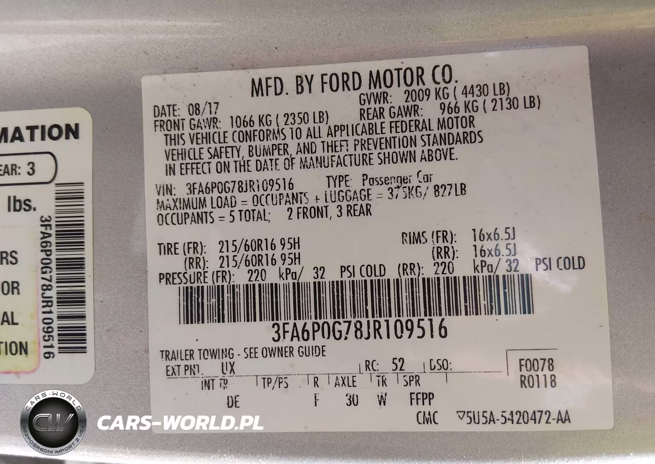 2018 Ford Fusion S VIN:3FA6P0G78JR109516 - 9