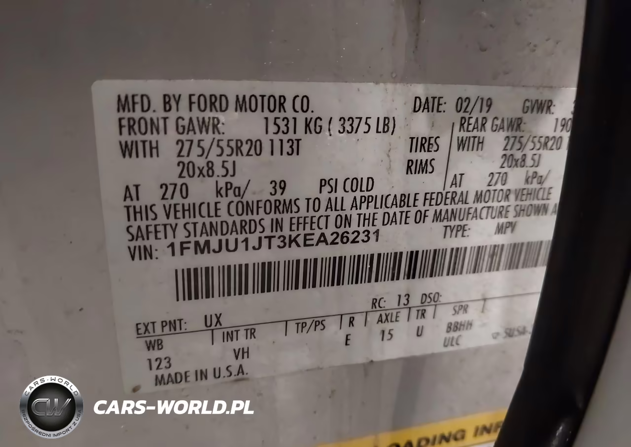 2019 Ford Expedition Xlt VIN:1FMJU1JT3KEA26231 - 9