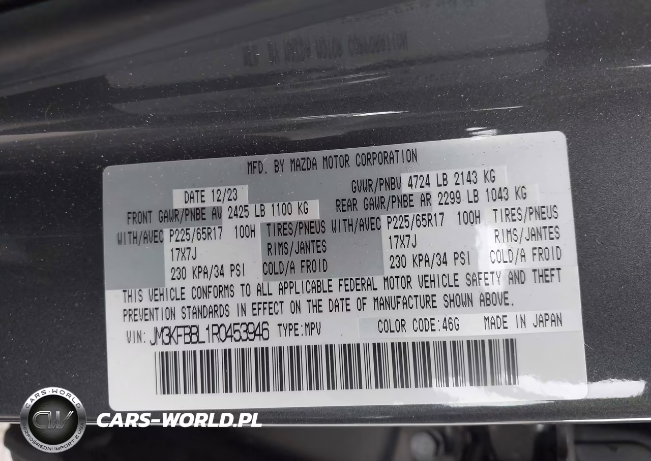 2024 Mazda Cx-5 2.5 S Select VIN:JM3KFBBL1R0453946 - 9