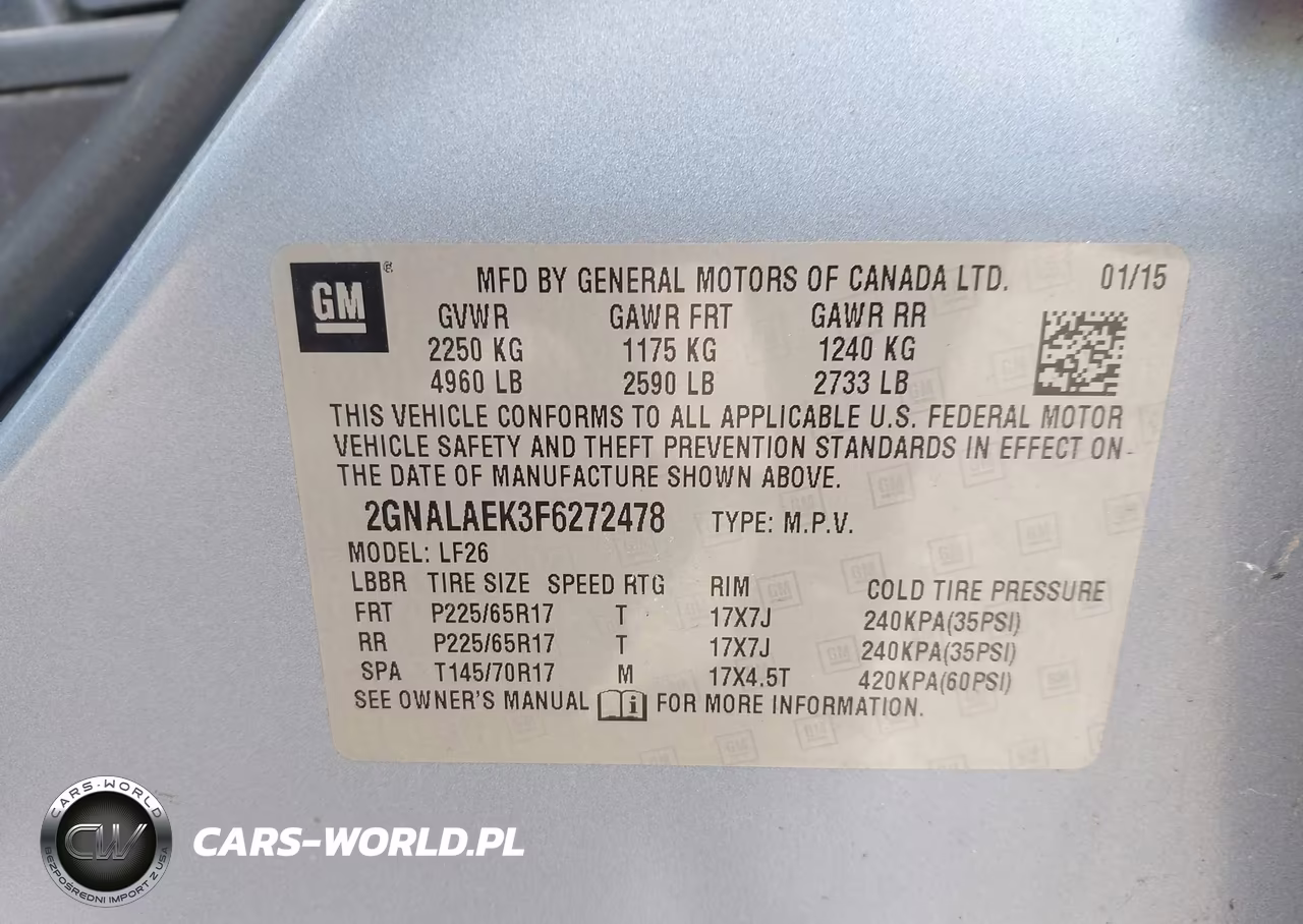 2015 Chevrolet Equinox Ls VIN:2GNALAEK3F6272478 - 9