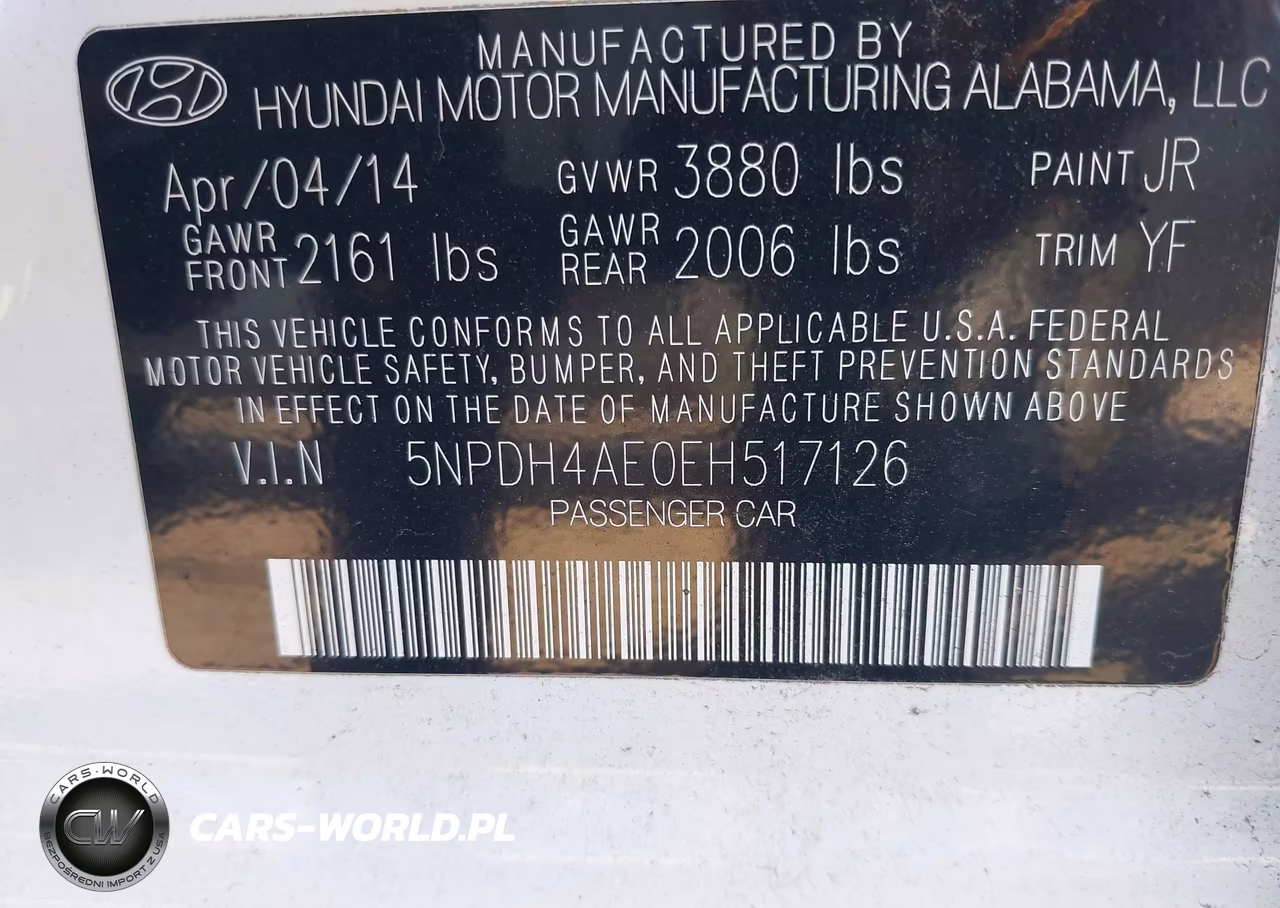2014 Hyundai Elantra Limited VIN:5NPDH4AE0EH517126 - 9